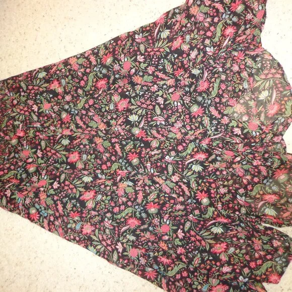 Brand New Sundance Black Iris Skirt PXS Black Floral Elastic Waist - Picture 8 of 15